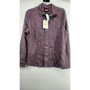 Alesbury Men's Medium Burgundy Mountain Knit Flannel Shirt NWT